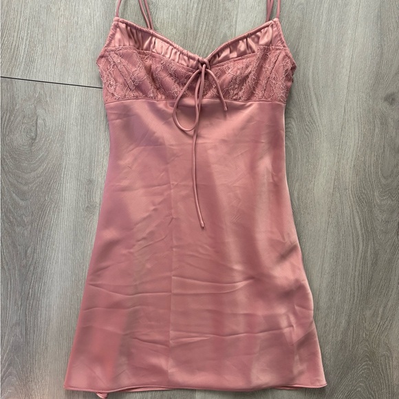 Pink Silk Urban Outfitters Mini Dress - Picture 1 of 4
